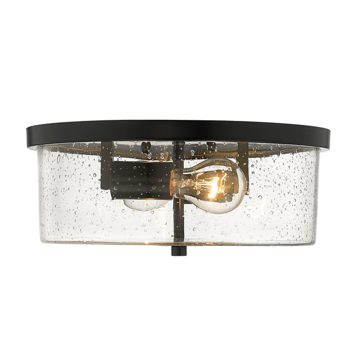 Golden 4307-FM BLK-SD Two Light Flush Mount, Matte Black