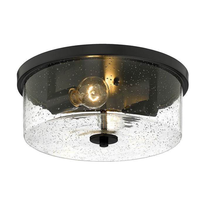 Golden 4307-FM BLK-SD Two Light Flush Mount, Matte Black