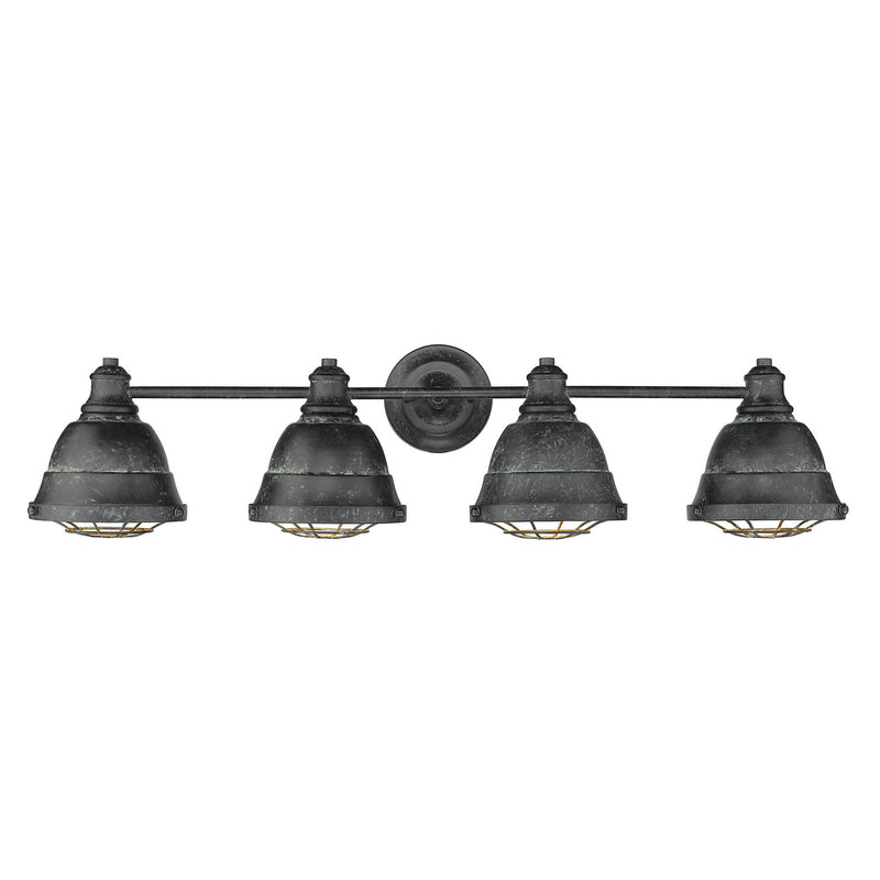 Golden 7312-BA4 BP Four Light Bath Vanity, Black Patina