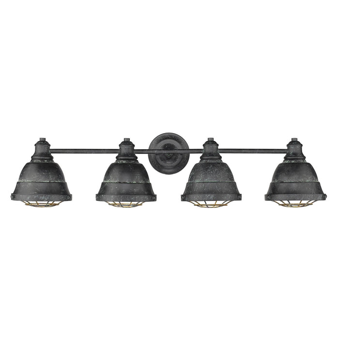 Golden 7312-BA4 BP Four Light Bath Vanity, Black Patina