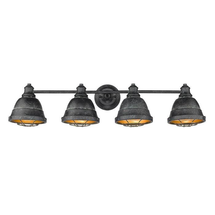 Golden 7312-BA4 BP Four Light Bath Vanity, Black Patina