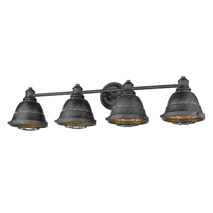 Golden 7312-BA4 BP Four Light Bath Vanity, Black Patina