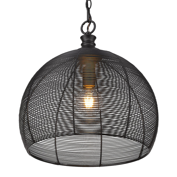 Golden 6802-M BLK One Light Pendant, Matte Black