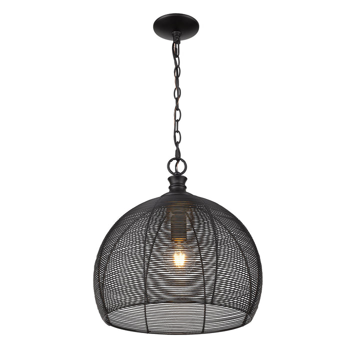 Golden 6802-M BLK One Light Pendant, Matte Black
