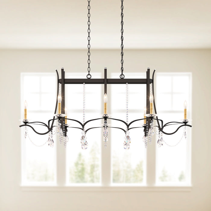 Schonbek VA8436N-51H Eight Light Chandelier, Black