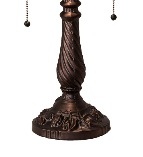 Meyda Tiffany 11594 Two Light Table Base, Mahogany Bronze