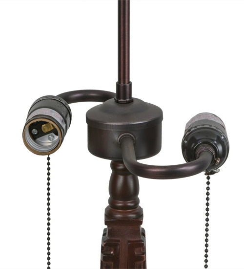 Meyda Tiffany 159892 Two Light Table Base, Mahogany Bronze