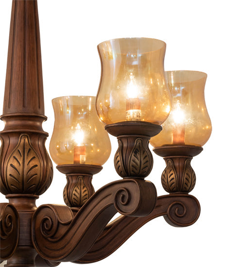 Meyda Tiffany 18983 Six Light Chandelier, Portsmouth Cherry W/ Gold Wash