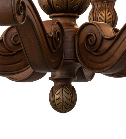 Meyda Tiffany 18983 Six Light Chandelier, Portsmouth Cherry W/ Gold Wash