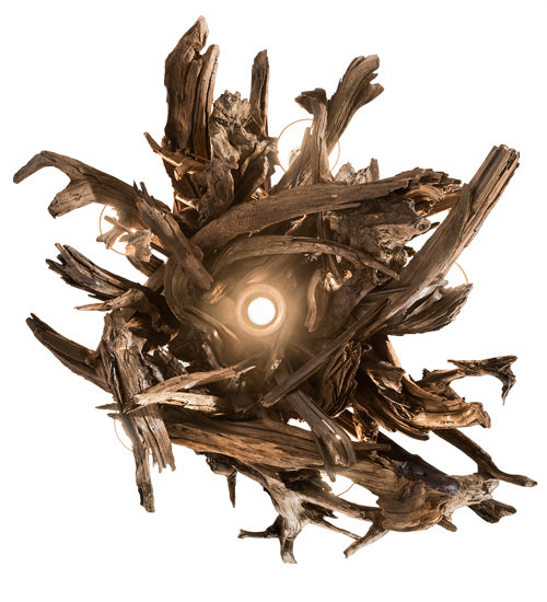 Meyda Tiffany 197275 Six Light Chandelier, Natural Wood/Rusty Nail
