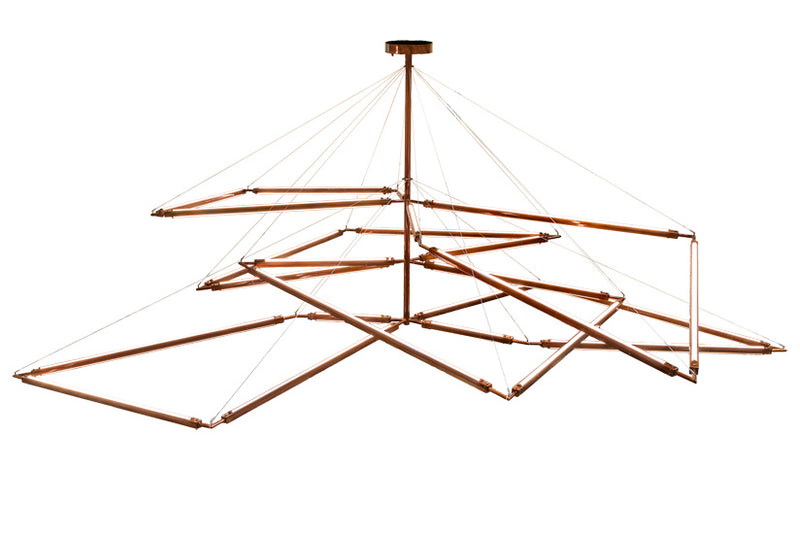 Meyda Tiffany 210950 LED Chandelier, Transparant Copper On Extreme Chrome
