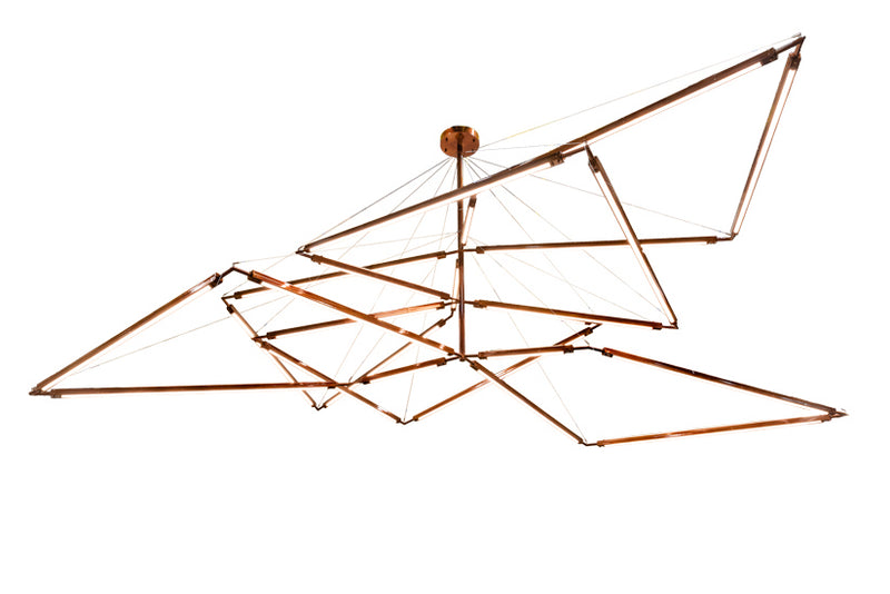 Meyda Tiffany 210950 LED Chandelier, Transparant Copper On Extreme Chrome