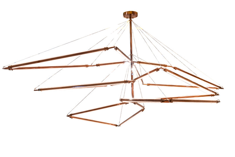 Meyda Tiffany 210950 LED Chandelier, Transparant Copper On Extreme Chrome
