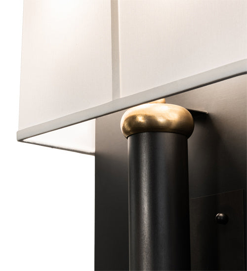 Meyda Tiffany 226742 Two Light Wall Sconce, Craftsman Brown And Raw Brass