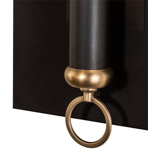 Meyda Tiffany 226742 Two Light Wall Sconce, Craftsman Brown And Raw Brass