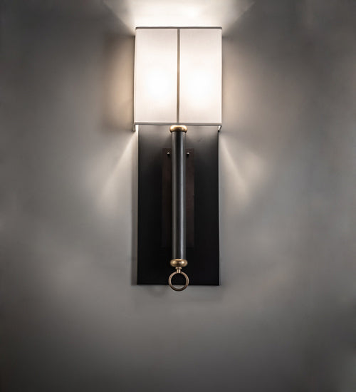 Meyda Tiffany 226742 Two Light Wall Sconce, Craftsman Brown And Raw Brass