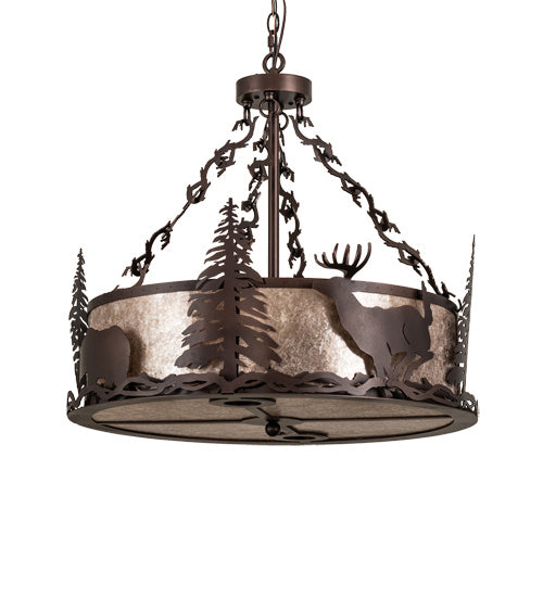 Meyda Tiffany 230266 Six Light Pendant, Mahogany Bronze