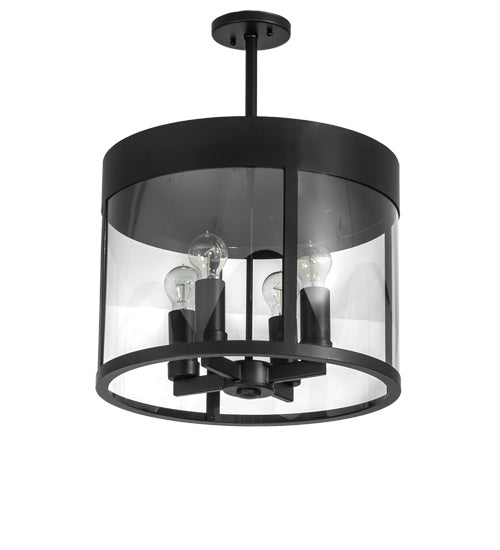 Meyda Tiffany 231239 Four Light Pendant, Solar Black