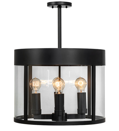 Meyda Tiffany 231239 Four Light Pendant, Solar Black