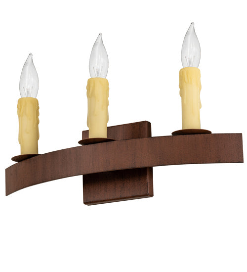 Meyda Tiffany 232159 Three Light Wall Sconce, Rustic Iron