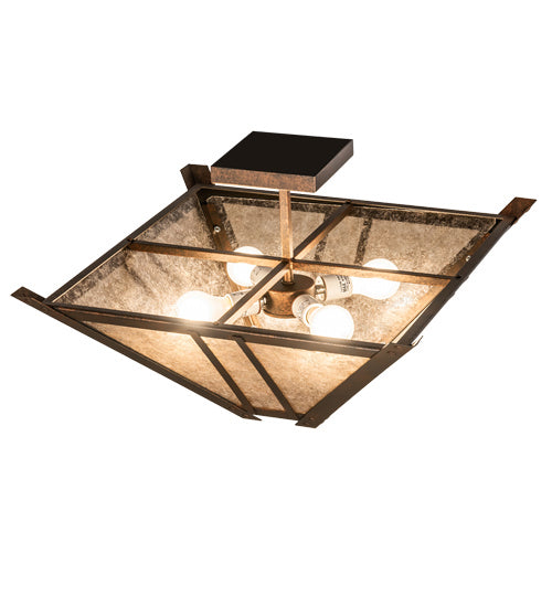 Meyda Tiffany 232536 Four Light Semi-Flushmount, Hanna Copper