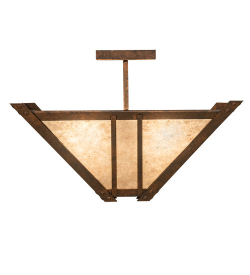 Meyda Tiffany 232536 Four Light Semi-Flushmount, Hanna Copper