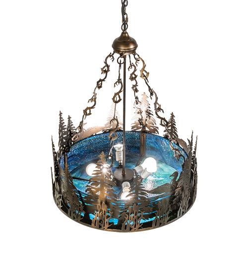 Meyda Tiffany 232747 Six Light Pendant, Antique Copper