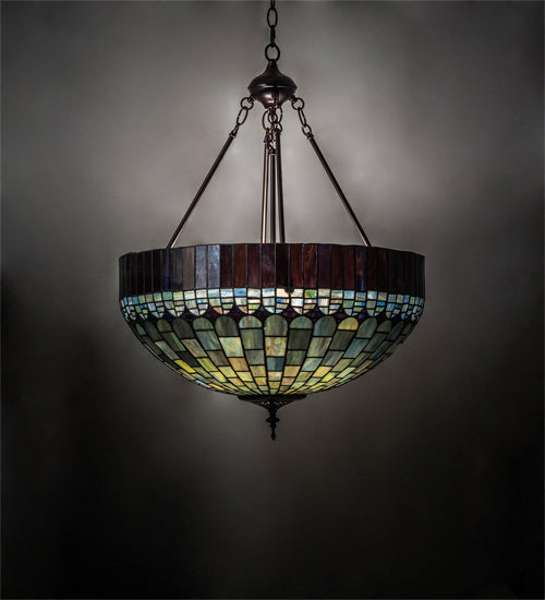 Meyda Tiffany 232779 Three Light Pendant, Mahogany Bronze