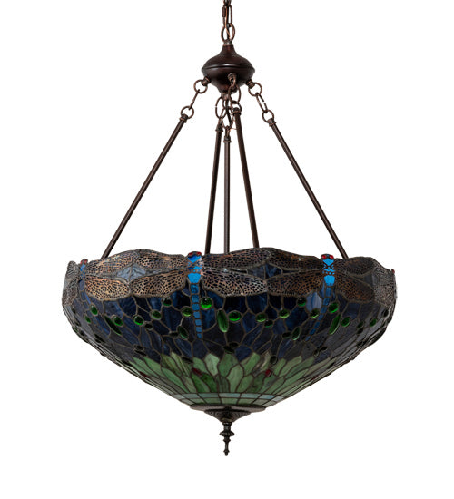 Meyda Tiffany 232781 Three Light Pendant, Mahogany Bronze
