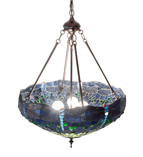 Meyda Tiffany 232781 Three Light Pendant, Mahogany Bronze