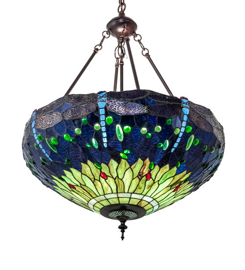Meyda Tiffany 232781 Three Light Pendant, Mahogany Bronze