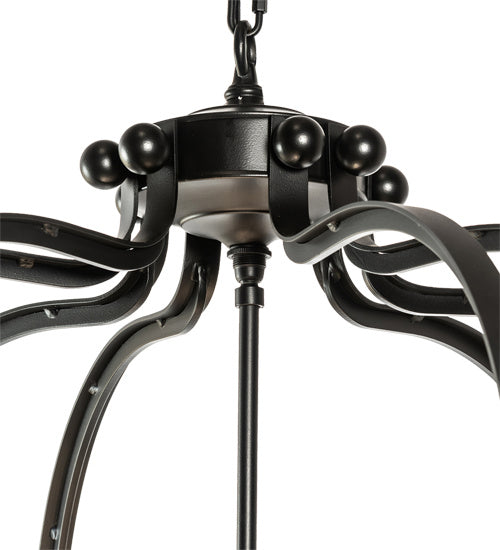 Meyda Tiffany 233011 Six Light Pendant, Blackwash