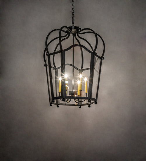 Meyda Tiffany 233011 Six Light Pendant, Blackwash