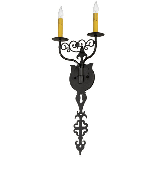 Meyda Tiffany 233400 Two Light Wall Sconce, Old Wrought Iron
