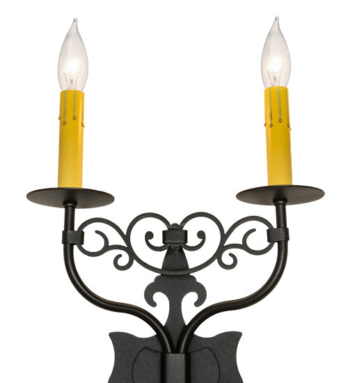 Meyda Tiffany 233400 Two Light Wall Sconce, Old Wrought Iron