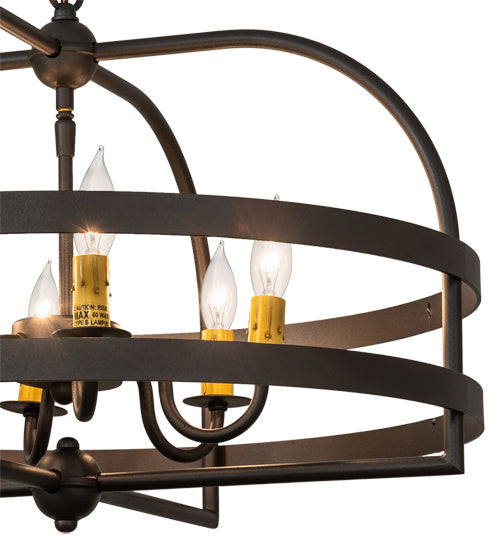 Meyda Tiffany 233402 Six Light Chandelier, Old Wrought Iron
