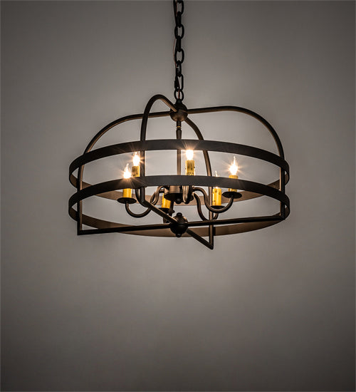 Meyda Tiffany 233402 Six Light Chandelier, Old Wrought Iron