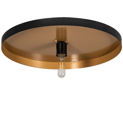 Meyda Tiffany 233499 One Light Flushmount, Solar Black And Sahara Gold