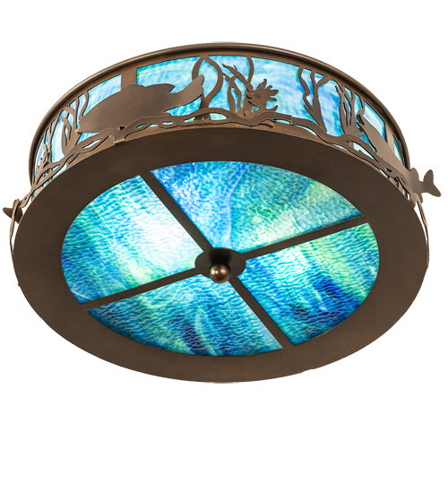 Meyda Tiffany 233509 Two Light Flushmount, Antique Copper