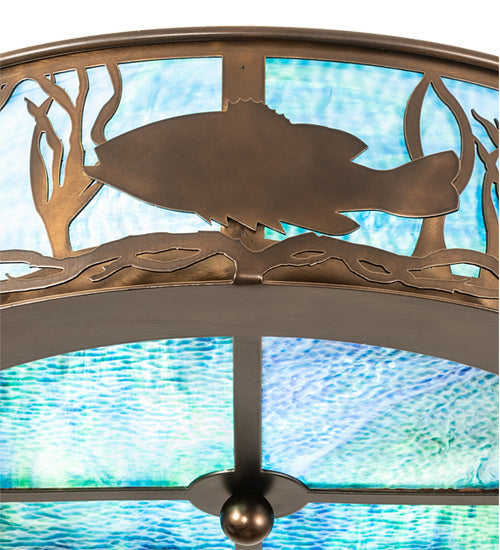 Meyda Tiffany 233509 Two Light Flushmount, Antique Copper