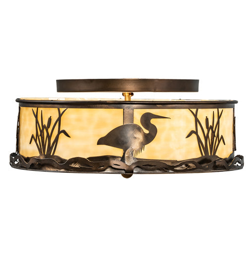 Meyda Tiffany 233512 Two Light Flushmount, Antique Copper