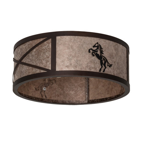 Meyda Tiffany 233537 Four Light Flushmount, Mahogany Bronze And Solar Black