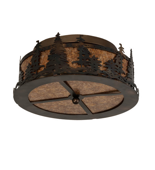 Meyda Tiffany 233628 Two Light Flushmount, Burnished Antique Copper