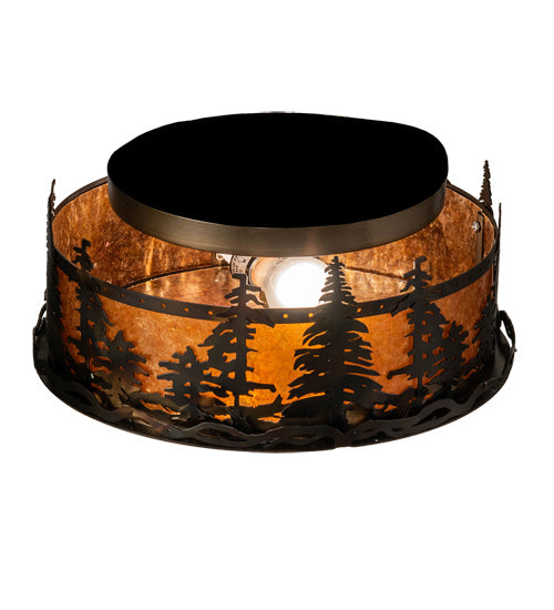 Meyda Tiffany 233628 Two Light Flushmount, Burnished Antique Copper
