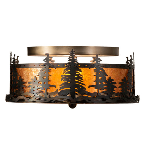 Meyda Tiffany 233628 Two Light Flushmount, Burnished Antique Copper