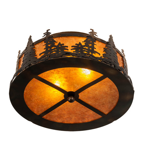 Meyda Tiffany 233628 Two Light Flushmount, Burnished Antique Copper