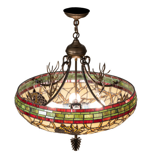 Meyda Tiffany 233726 Four Light Pendant, Antique Copper