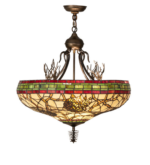 Meyda Tiffany 233726 Four Light Pendant, Antique Copper