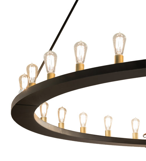 Meyda Tiffany 233791 32 Light Chandelier, Solar Black And Brushed Brass