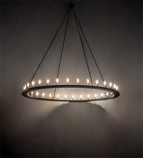 Meyda Tiffany 233791 32 Light Chandelier, Solar Black And Brushed Brass